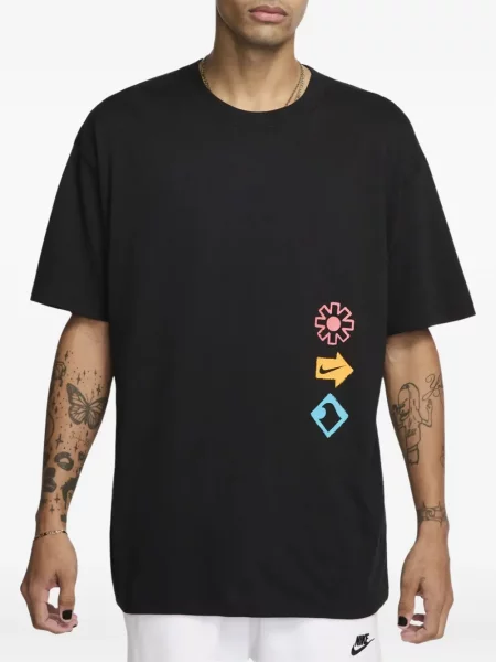 Tricou grafic Nike cu imagine alergare din fleece negru