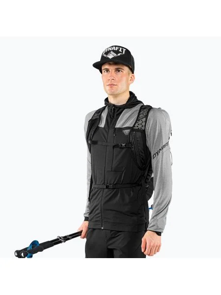 Мъжко яке за скачане с парашут DYNAFIT Speed PTC с качулка тих нюанс меланж черно