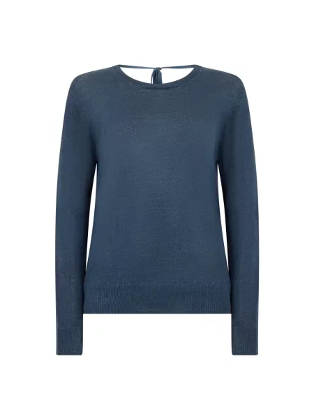 Lniany sweter 120% Lino niebieski