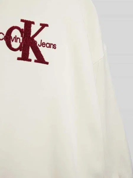 Bluza o kroju oversized z nadrukiem z logo model ‘TEDDY’ Calvin Klein Jeans biała