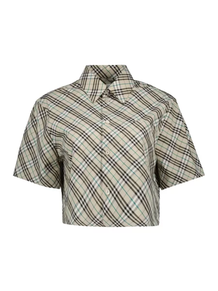 Wielobarwność koszula Burberry o krotszym kroju beżowa