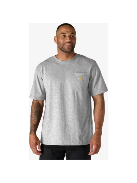 Koszulka z krótkim rękawem Carhartt Dearborn Relaxed Pocket jasnoszary XS szara