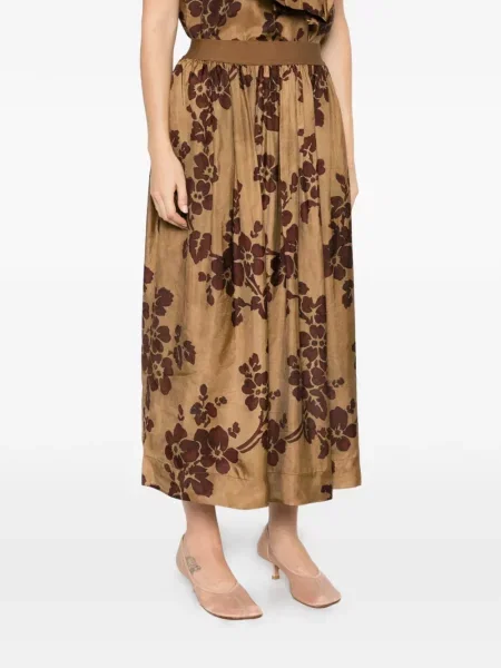 Fustă Uma Wang cu model floral cu imagine maro