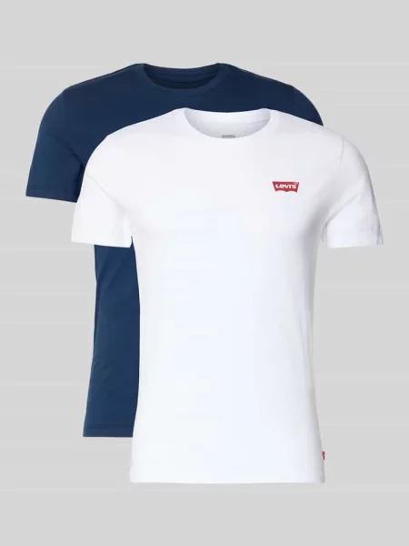 T-shirt z nadrukiem z logo w zestawie 2 szt. Levi's biała