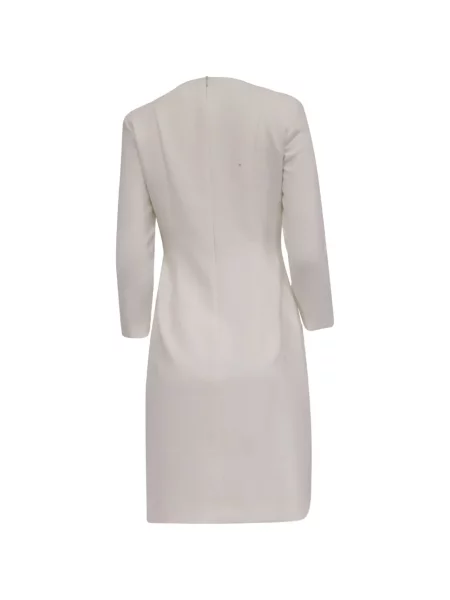 Lung rochie midi Boss cu decolteu rotund alb