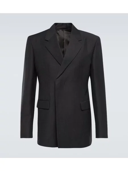 Marynarka Prada wełniana dwurzędowa szara