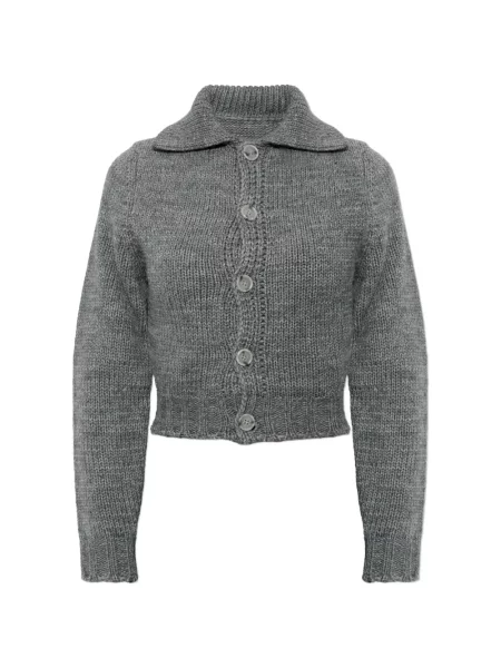 Decupat cardigan Mm6 Maison Margiela tricotate chunky gri