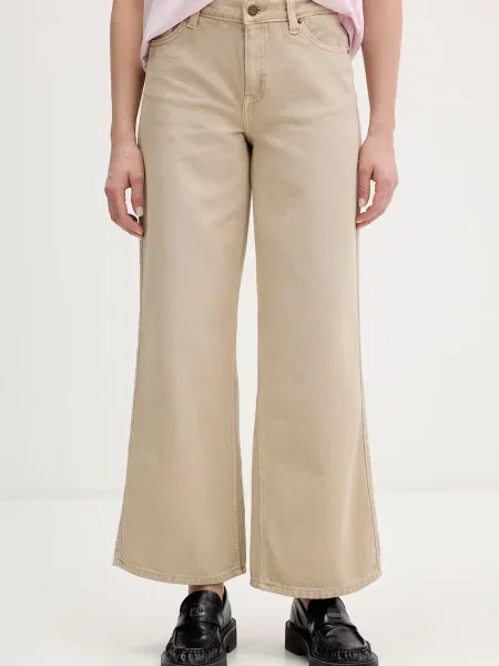 Guess Jeans jeansy wide leg beżowe