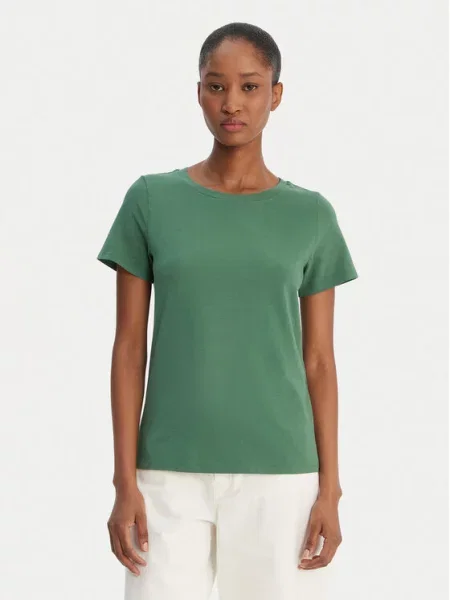Męski t-shirt w kroju regular fit z mieszanki bawełny model MULTIF' Weekend Max Mara zielona