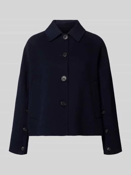 Krój relaxed fit Kurtka z Mieszanka wełny z Wykładany kołnierz Blonde No. 8 granatowa