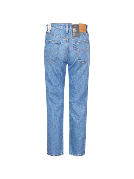 Cropp blugi drepți Levi's® zdrențuiți cu 5 buzunare albastru