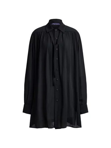 Cămașă Ralph Lauren Collection din satin negru
