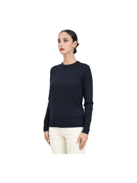 Dzianinowy sweter Lauren Ralph Lauren z okrągłym dekoltem niebieski