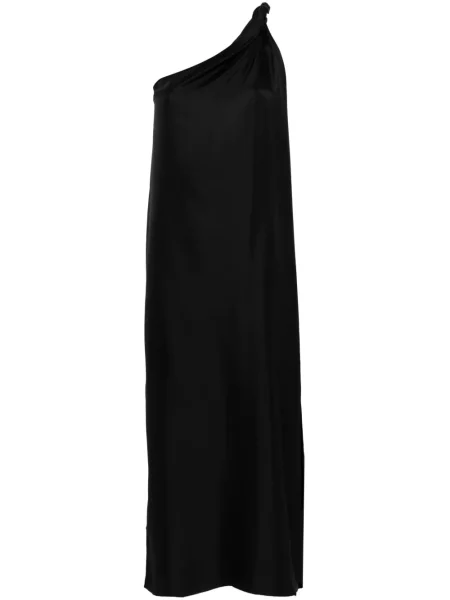 Rochie maxi Loulou Studio de mătase de costum negru