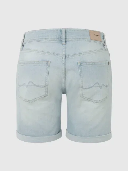 Rifľové krátke nohavice Pepe Jeans SLIM SHORT MW modrá