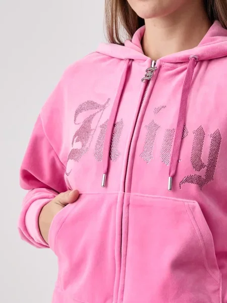 Велюровый свитер Juicy Couture с капюшоном