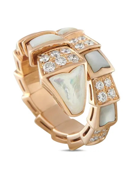 Prsten Bvlgari Pre-owned s perlami zlatý