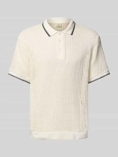 Koszulka polo z fakturowanym wzorem model ‘BLUCOHEN’ Jack & Jones Premium białe