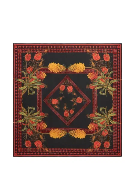 Fular Blumarine cu model floral cu imagine negru