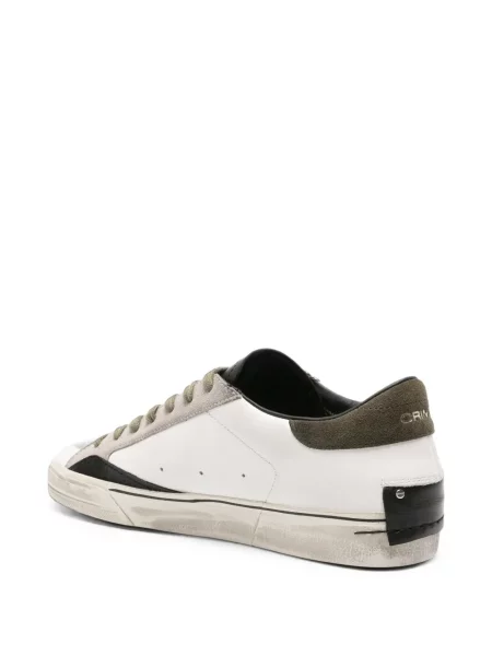 Δερμάτινα sneakers Crime London με φθαρμένο εφέ λευκό