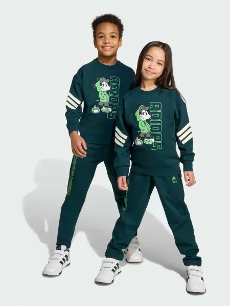 Костюмный спортивный костюм Adidas зеленый