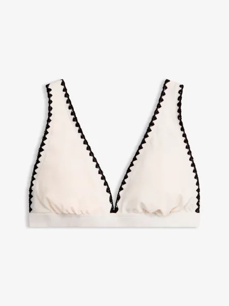 Biustonosz bikini z haftem białe