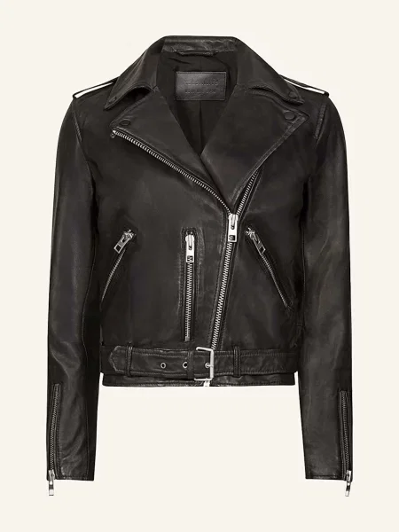 Allsaints Kurtka Skórzana Balfern schwarz czarna