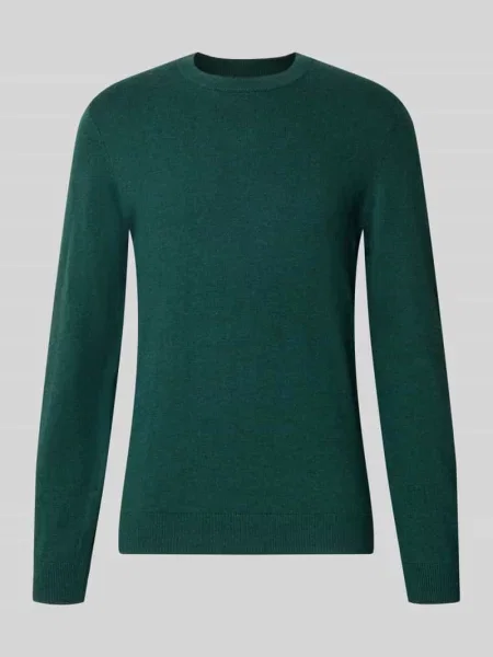 Sweter z dzianiny z mieszanki bawełny i kaszmiru z okrągłym dekoltem Mcneal zielony
