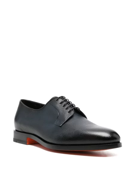 Pantofi derby Santoni din piele albastru