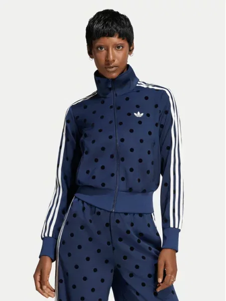 Σατέν πουά τρέξιμο τοπ Adidas μπλε