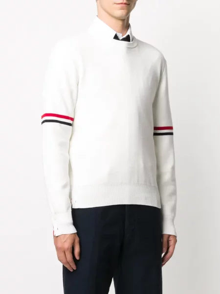 Sweter Thom Browne z okrągłym dekoltem biały