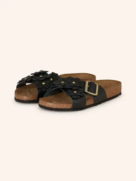 Birkenstock Pantofle Siena Flowers Le černá