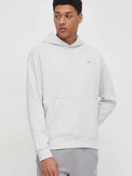 Dukserica New Balance za muškarce s kapuljačom melanž siva