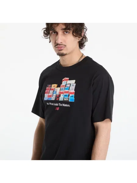 Tricou New Balance Boxes T-Shirt Black XXL negru