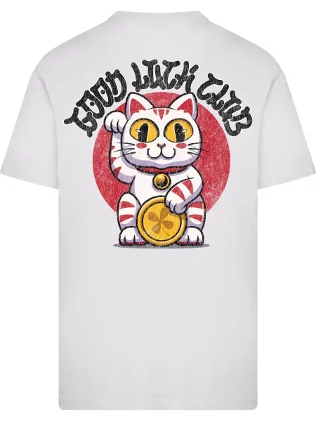 Mister Tee Tričko Good Luck Club Cat zlatá žltá / červená / čierna / prírodná biela