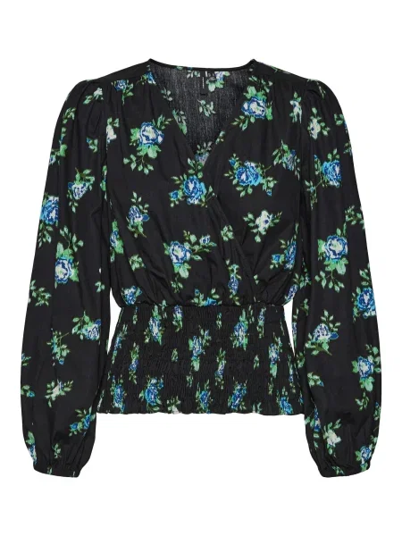 VERO MODA Halenka BELLA SANNA světlemodrá / zelená / černá bílá