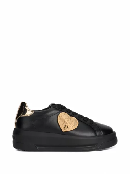Sneakerși Love Moschino cu motiv cu inimi negru
