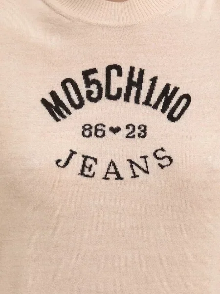 Moschino Jeans gyapjú pulóver bézs