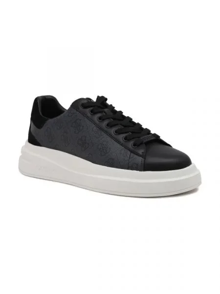 Guess Sneakers ELBA cu adaos de piele negru