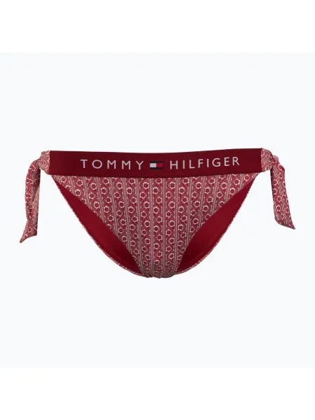 Partea de jos a costumului de baie Tommy Hilfiger Cheeky Side Tie Bikini Print floral stripe regatta red roșu