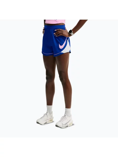 Дамски шорти за бягане Nike Tempo Dri-Fit Unlined old royal/football grey/pink rise сиво