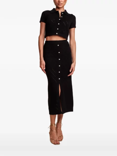 Decupat cardigan Hevron tricotate negru