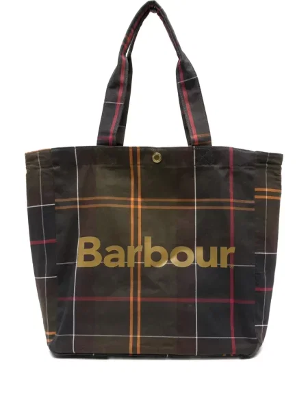 Geantă Barbour în carouri verde