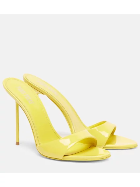 Usnjene lakirane mules Paris Texas rumena
