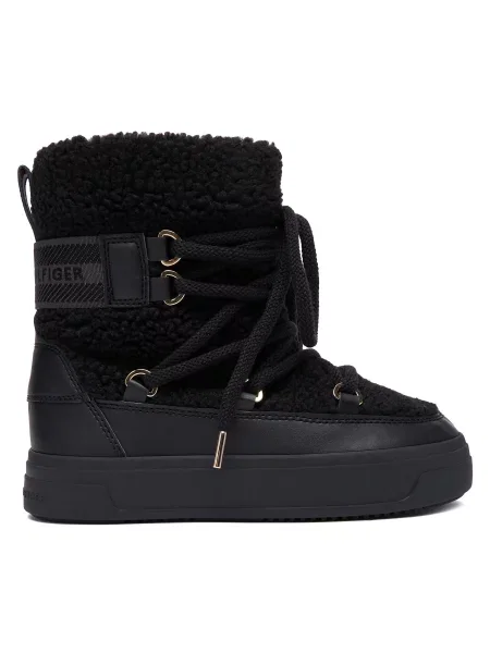 Tommy Hilfiger Μπότες Χιονιού Faux Shearling Snowboot μαύρο