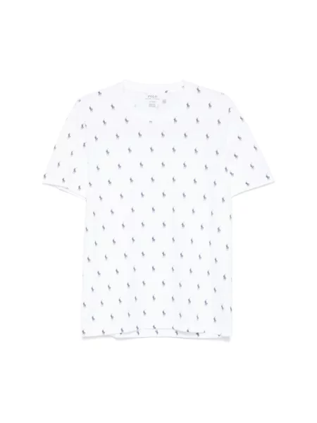T-shirt z prążkowanym okrągłym dekoltem Polo Ralph Lauren biała