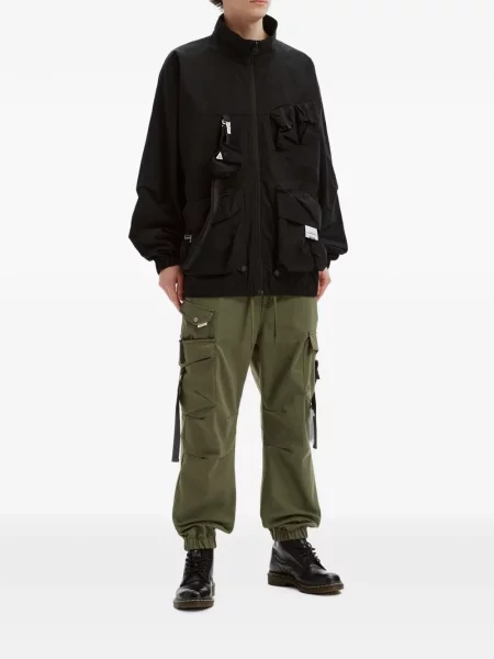 Pantaloni cargo Musium Div. cu bretele verde