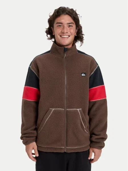 Quiksilver Polár kabát Clean Coast Block barna