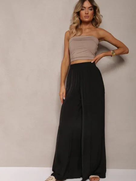 Pantaloni Largi de Vara cu in Talie Philomen negru