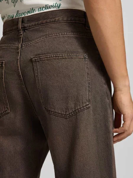 Jeansy o kroju straight fit z czystej bawełny z efektem znoszenia Review